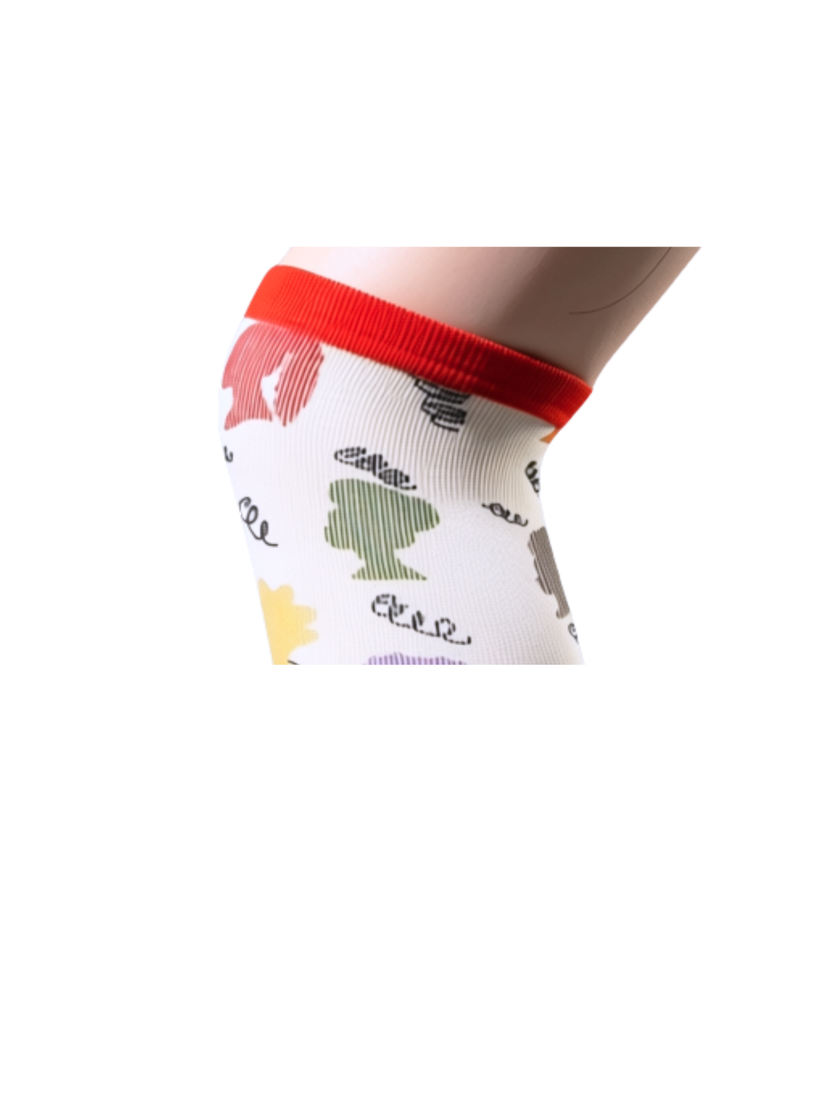 Curls & Crowns Spice Edition compression sock cuff close-up, spice-toned detail